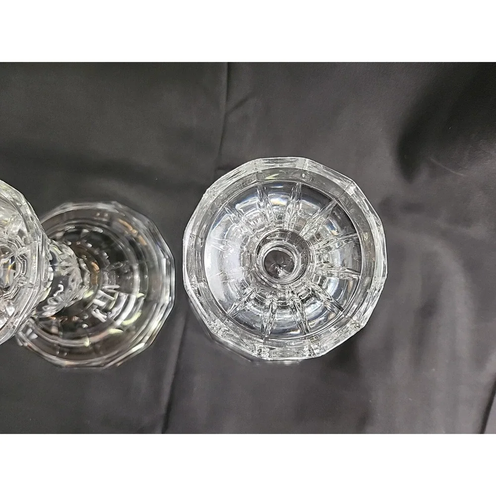 2 Stunning‎ GLASS Ornate CANDLEHOLDER 5